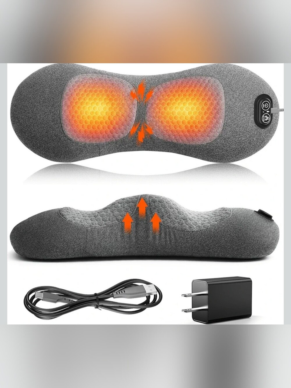 3 in 1 Lower Back Massager, Triple Fusion Back Massager with Heat, Vibration